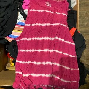 Time and Tru Pink Tie-Dye Tank Top